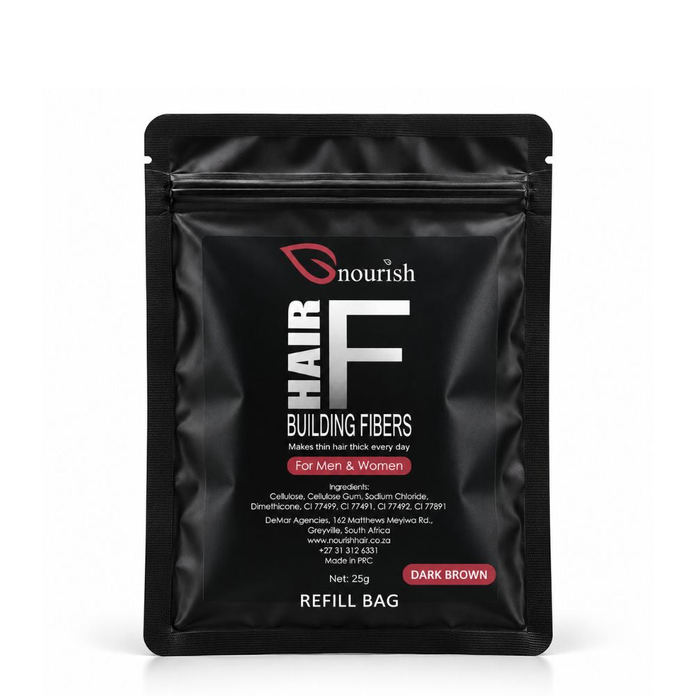 Nourish Hair Building Fibers Refill Bag Dark Brown – 25g