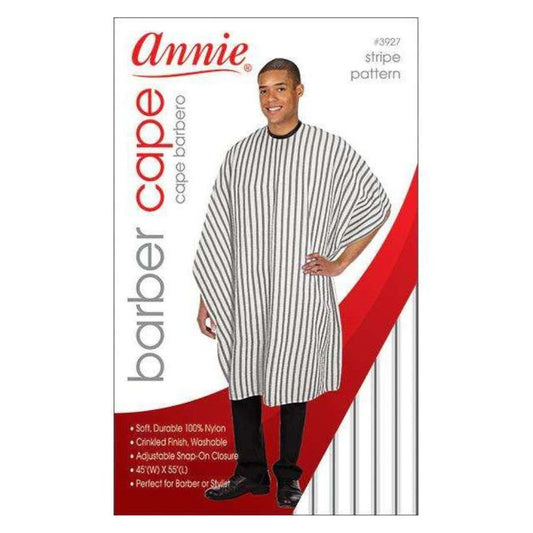 Annie Barber Cape with Stripes and Snap Closure