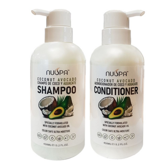 Nuspa Coconut and Avocado Shampoo and Conditioner Set - 450ml