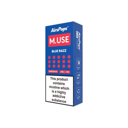 Airscream AirsPops M.USE Pod Kit 5% 3ml – Blue Razz