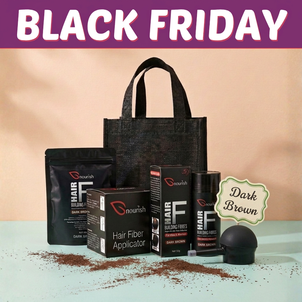 Dark Brown hair fibre set artwork