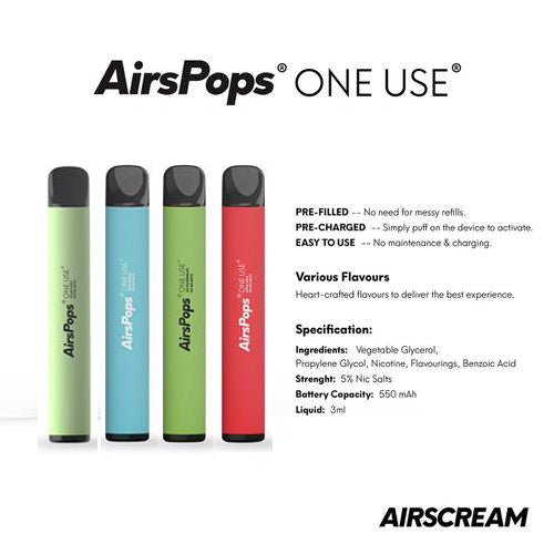 5% Airpops One Use - Assorted Flavours