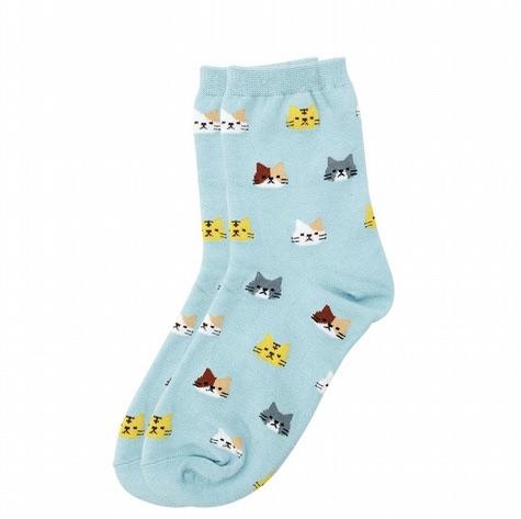 Turquoise Cat Socks